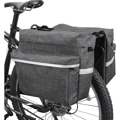 Bicycle Pannier Bag Bike Rear Rack Large Capacity Reflective Strips Adjustable Storage Bags for Outdoor Cycling Traveling X218D
