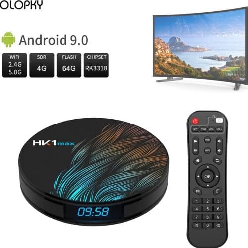 New Android 9.0 2.4G/5G Wifi HK1 MAX Mini Smart TV Box RK3318 Quad-Core BT 4.0 Set Top Box Media Player 4G 64G PK TX6 T9 X96 MAX