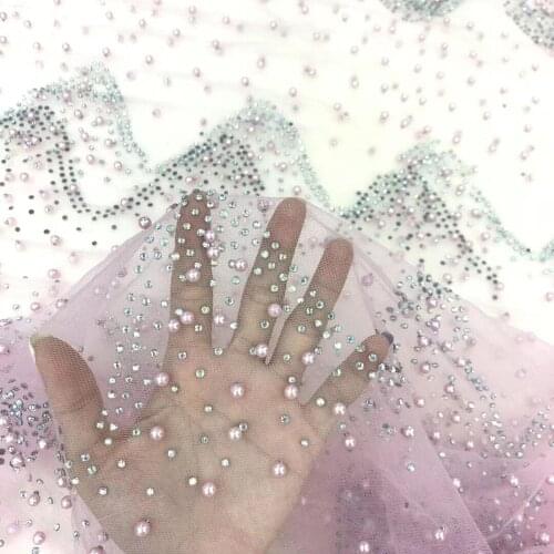 On sale nigerian lace fabric SYJ-9955 african french lace fabric unique french net fabric with beads