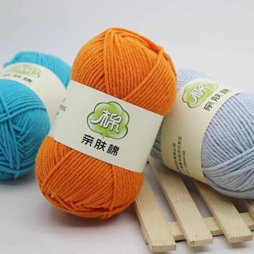 50Grams/Ball DIY Milk Cotton Knitting Yarn Blanket Cushion Baby Hats Line Doll Soft Thickness Line Crochet Yarn For Knitting