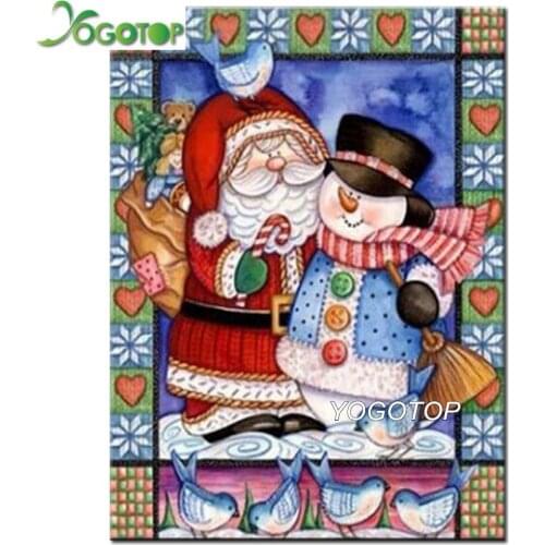 YOGOTOP DIY Diamond Painting Cross Stitch Santa Claus Needlework 5D Mosaic Diamond Embroidery Full Rhinestones Christmas VD748