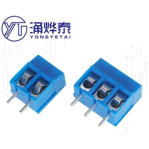 YYT 20PCS KF-301 Terminal Block Terminal Blocks-2P/3P Terminals Blue post Iron Phillips screw/Copper slotted screw ROSH