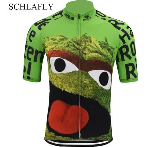 Green Cycling jerseys black white summer funny short sleeve bike wear jersey road jersey cycling clothing schlafly