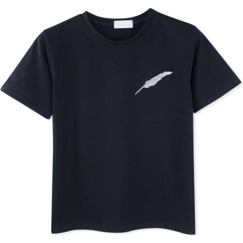 Neatie kiddie Feather Embroidery Streetwear Harajuku T-shirt Women Tops Clothes Summer Short Sleeve O-neck Female Casual Tshirt