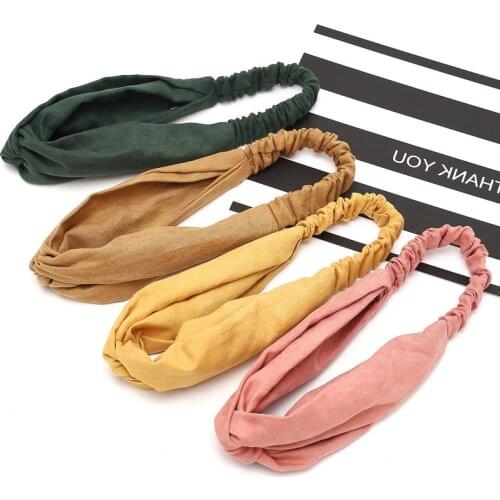 2020 Lady Headdress Plaid Bow Headband Turban Elastic Headwear Head Wrap Women Hair Accessories for princess Striped Hair Bands