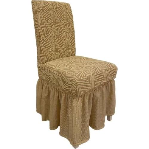 1pcs Chair Cover Jacquard Extensible skirted Dining Chair Lid Dustproof Anti-dirty for Home Wedding Banquet Hotel Decoration
