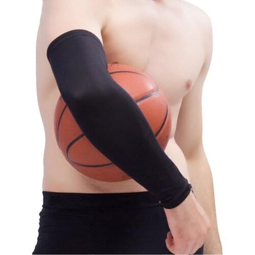 1PCS Solid Color Sports Arm Guards Lengthened Elbow Pads Tennis Basketball Riding Thin Wicking Outdoor Arm Sleeves