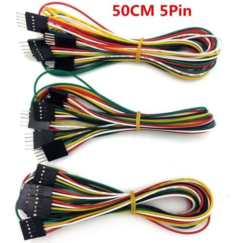 10pcs/lot 50cm 5pin Breadboard Jumper Wires Cables 2.54mm AWG26 DuPont Cable Line wiring harness DIY Electronic Component