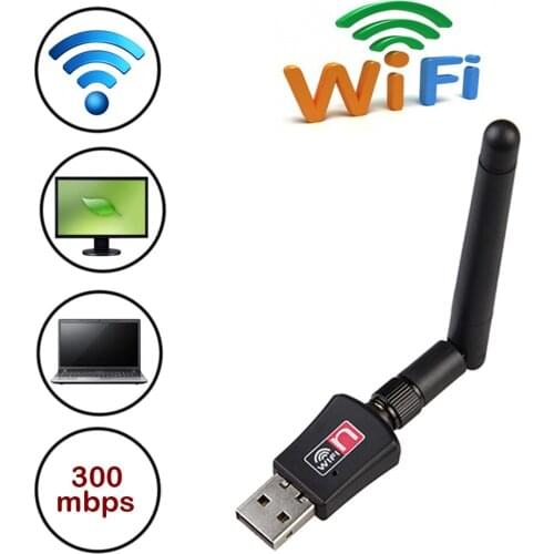 10PCS USB WiFi Adapter 300M External Wireless LAN Antenna Network Card 2.4G 802.11n/g/b WI FI for Laptop PC Wi-fi Dongle