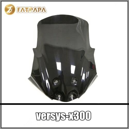 Versys x300 Motorcycle Accessories Windshield Black and Transparent FOR Kawasaki Versys-x300