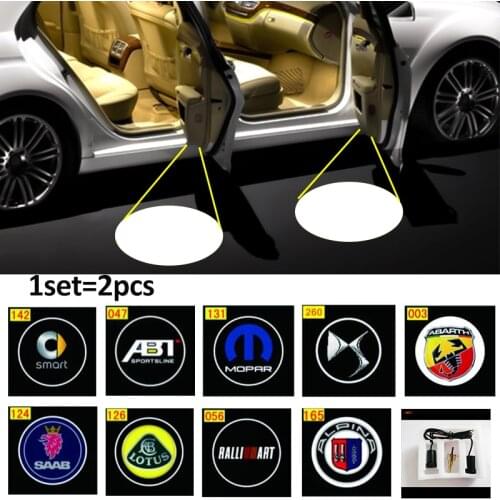 Car Logo Led Car Door Projector Welcome Lights for Abarth Ralliart Smart DS Alpina saab lotus abt Car Led Ghost Shadow Light