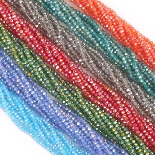 Multi Color 2mm 195PCS Bicone Austria Crystal Beads Cut Faceted Round Glass Beads For Jewelry Making DIY Bracelet Necklace
