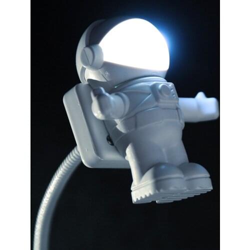 Night Light Astronaut Flexible LED Reading Lamp Creative Mini USB Tube Spaceman for Laptop PC Keyboard Notebook Table Desk Light