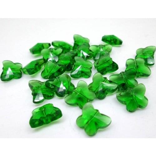 Garland Chakra Spectra 100 Green Butterfly Chandelier Crystal Lamp Parts Octagon Beads Connectors 14mm M02099-2