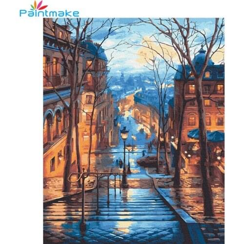 Paintmake Urban landscape DIY Painting By Numbers oil Painting On Canvas For Home decor Wall Art Picture gifts 40*50cm