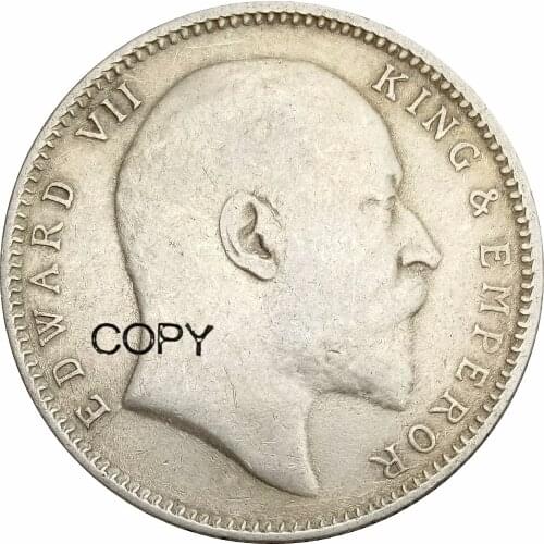 India British Edward VII One Rupee 1904 90% Silver Copy Coins