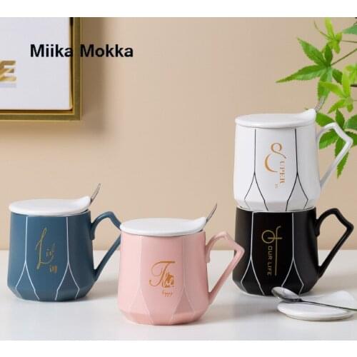 Nordic Style Ceramic Coffee Mug Milk Cup Drinkware Simple Tea Cup Water Cup Creative Mugs Pink Black White Blue Cup Gifts