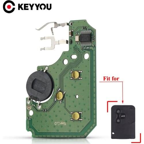 KEYYOU For Renault Megane II Scenic II Grand Scenic 2003-2008 433mhz PCF7947 Chip ID46 3 Button PCB Ultrasonic Smart Key Card