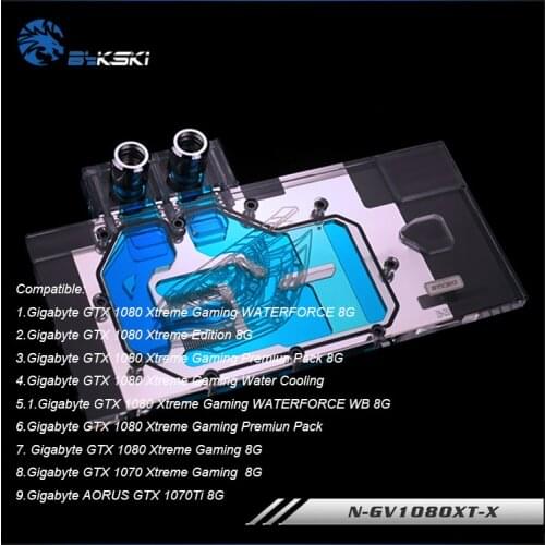 N-GV1080XT-X,Bykski gpu cooler for Gigabyte GTX 1080 Xtreme Gaming,AORUS GTX 1070Ti 8G ,Full Cover graphics card water block