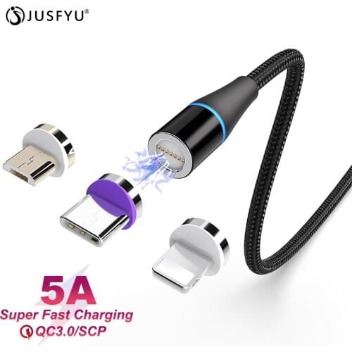 Magnetic Micro USB Cable For Xiaomi Android Mobile Phone Type-c Charging For Samsung iPhone XS XR 8 Magnet Charger Wire Cord