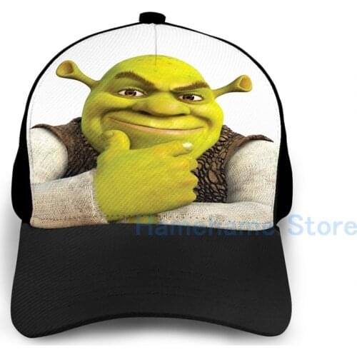 Fashion Shrek(6) Basketball Cap men women Graphic print black Unisex adult hat