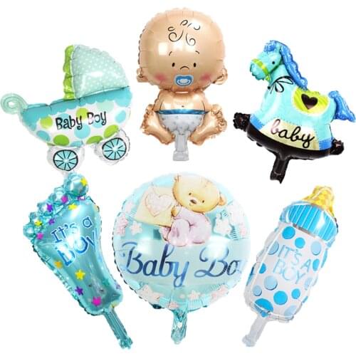 6pieces Baby Balloons set,Baby Shower Party Dectoration for Boys and Girls,baby bear helium foil balloons,Gender Reveal
