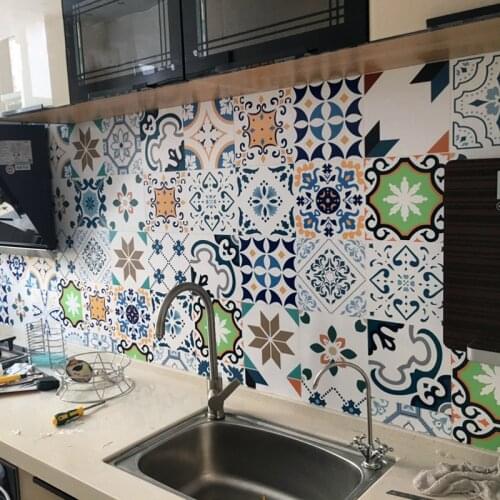 25pcs/lot Wall Stickers PP DIY Self Adhesive Living Room Decor Waterproof Floor Covering Wallpaper Bathroom Old House Renovation