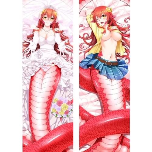 Anime JK monster musume no iru nichijou Dakimakura Body Pillow Cover Case Lamia Miia Snake Cartoon Girl 18R Sexy Hug Pillowcase