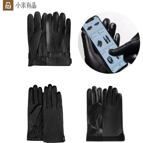 New Youpin Qimian Lambskin Touch Screen Finger Gloves Waterproof Spanish Raw Soft Leather Warm Winter For Women Man Drive