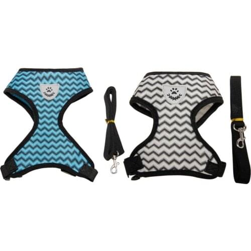 Adjustable Puppy Cat Harness Wavy Reflective Breathable Chest Strap Lightweight Chest Strap Walking Lead Leash Pet Outdoor Suppl