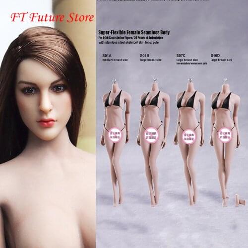 S01A /S04B/S07C/S10D 1/6 Female Body Pale Color Stainless Steel Skeleton Seamless Body Action Figure Doll Collection Model