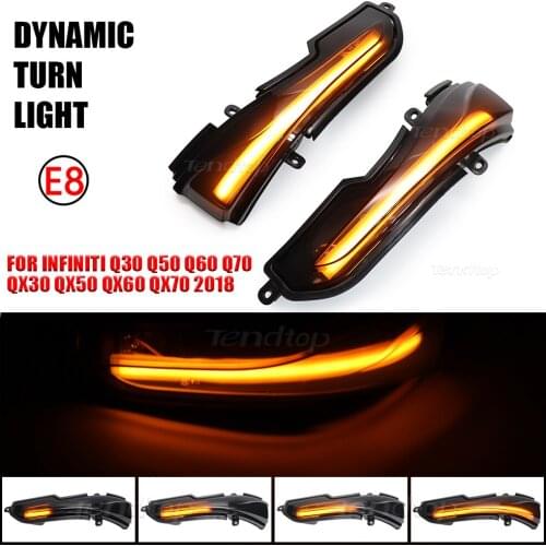 Rear Mirror Indicator LED Turn Light For Infiniti Q30 Q50 Q60 Q70 QX30 QX50 QX60 QX70 2018 Dynamic Blinker Amber