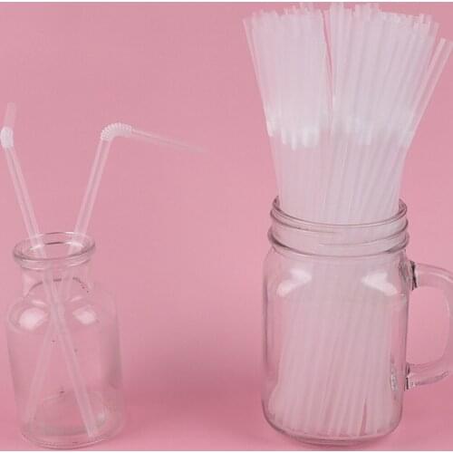 100Pcs/Pack Cocktail Straws Flexible Straws For Birthday Wedding Party