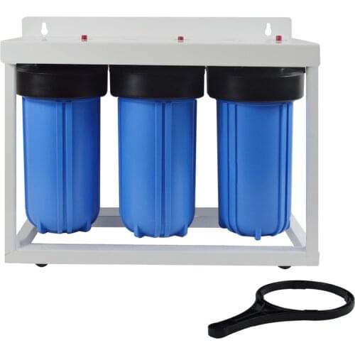 High Quality! 3-Stage Big Blue Whole House Water Filtration System with 10"x4 1/2" PP Sediment, GAC ,Carbon Block Filter,1" port