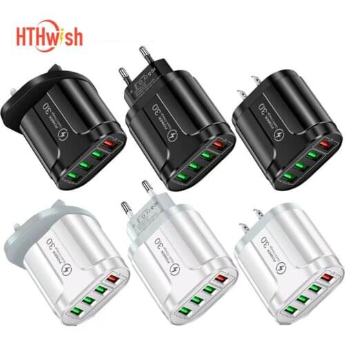 Mobile Phone Charger for iPhone Samsung 5.1A 4 port EU/UK/US Plug Wall Charger for iOS/Android mobile Phone Chargers
