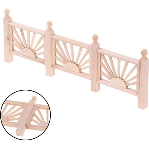 1:12 Doll House Miniature Wooden Guardrail Balustrade Mini Balcony Fence