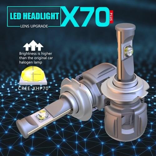 1 Set H7 60W 7800LM XHP-70 LENS Chips X70 LED Headlight H4 H8 H9 H11 9005 9006 9012 HB3 D1S/D2S/D3S/D4S White 6000K 120W 15600lm