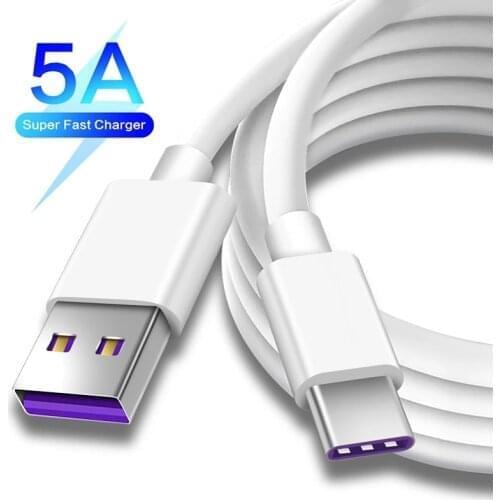 1m 0.25m USB C Cable 5A Supercharge USB Type C Cable For Huawei p20 5A Quick Charging Fast Charger Cable For Honor V10