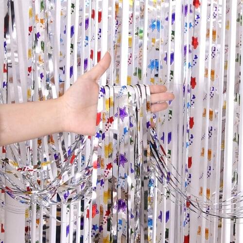 1m*2m Star Rain Silk Curtain Party Birthday Background Wall Decoration