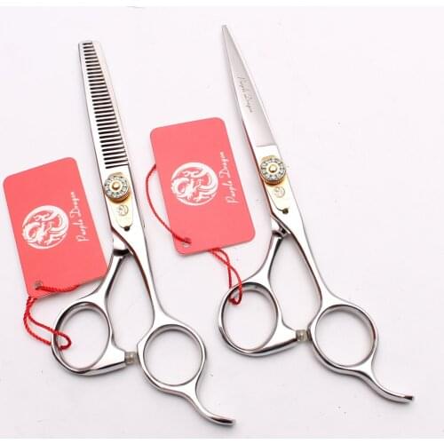 1Pair 6" 17.5cm Stainless Purple Dragon Hairdressing Scissors Z1026 Cutting Scissors Thinning Shears Professional Hair Scissors