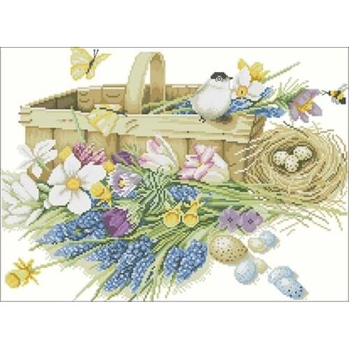 11/14/18/16/22/25/28ct Spring flowers patterns Counted Cross Stitch 1 Cross Stitch Kits Embroidery Needlework Sets