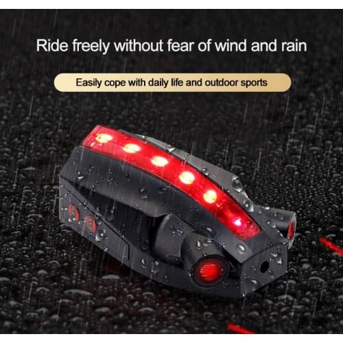 2 Laser+5 Led Rear Bike Bicycle Tail Light Road Cycling LED Flashing Lamp Tail Light Rear Bicycle Cycling Safety Warning