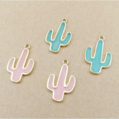 50pcs/Lot 25*16mm Jewelry Accessories Epoxy Transparent Cactus Pendant Accessories Earrings Necklace Pendant diy Jewelry Charms