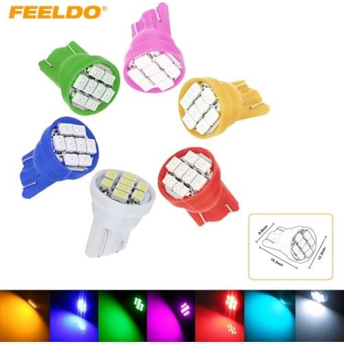 50Pcs T10 W5W 194 168 1206 8 SMD 8 LED Auto 12V LED light Bulbs super white Instrument Light Indicator Lamps Wedge #FD-2615