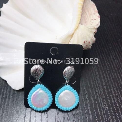 European-style antique earrings retro luxury style simple pearl circular pendant ear