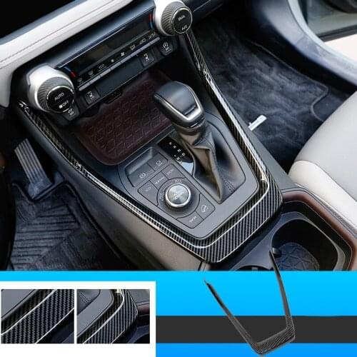 Car Accessories for Toyota RAV4 XA50 2019 2020 2021 Carbon Fiber Printed Interior Gear Shift Frame Cover Trim