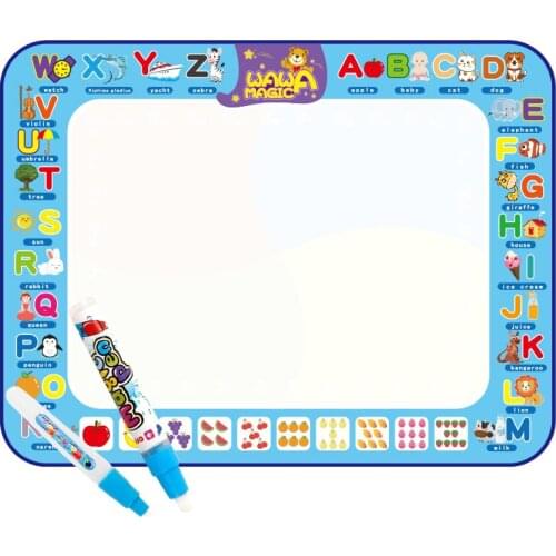 Large Childrens Water Canvas Colorful Writing Magic Graffiti Blanket 1 M * 75 Canvas Doodle Mat with Drawing Pens