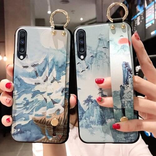 Phone Holder Case For Samsung Galaxy A70 A71 A50 A50s A30 A30s S9 S8 S10 S20 Plus Ultra S10+ Note 8 9 10+ plus Wrist Strap Cases