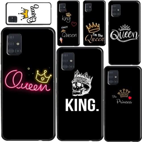 Cute King Queen Crown Cover For Samsung A52 A72 A12 A32 A42 A51 A71 A41 A31 A11 A21S A20e A50 A70 A40 A20S Case