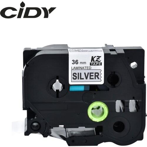 CIDY 20pks TZe 961 TZe961 TZ-961 TZ961 Strong Adhesive Laminated Ribbon Black on Silver Tape Cartridge For Brother